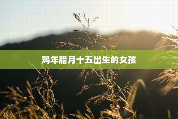 鸡年腊月十五出生的女孩
