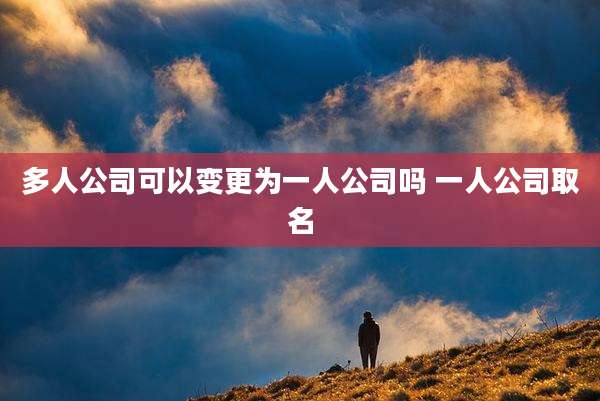 多人公司可以变更为一人公司吗 一人公司取名
