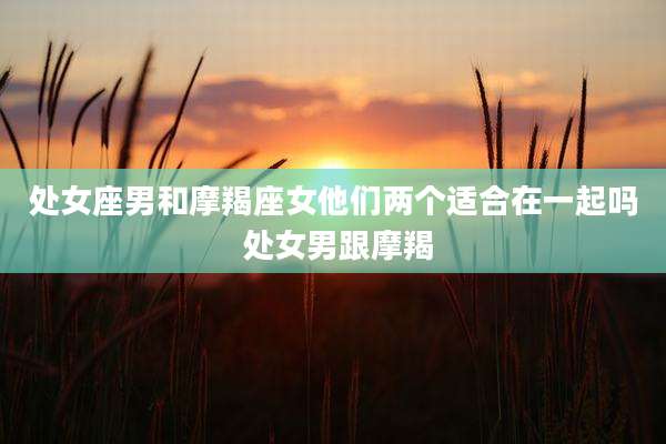 处女座男和摩羯座女他们两个适合在一起吗 处女男跟摩羯
