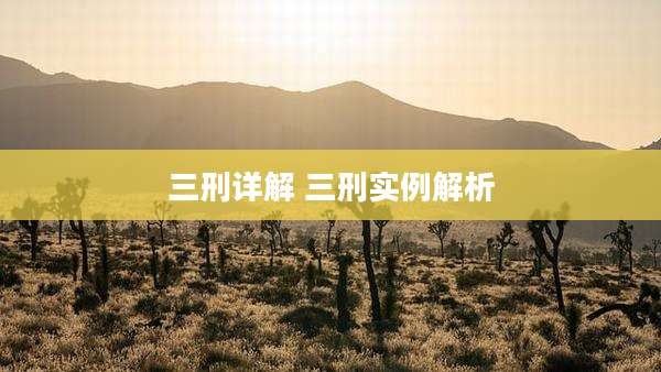 三刑详解 三刑实例解析