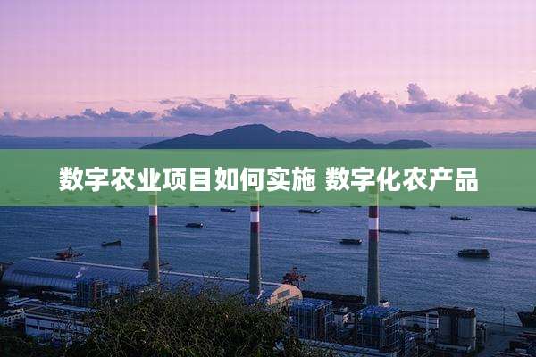 数字农业项目如何实施 数字化农产品