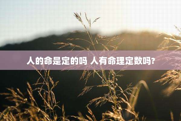 人的命是定的吗 人有命理定数吗?