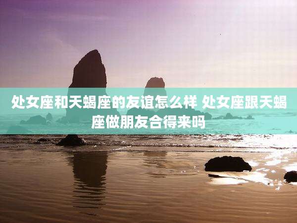 处女座和天蝎座的友谊怎么样 处女座跟天蝎座做朋友合得来吗