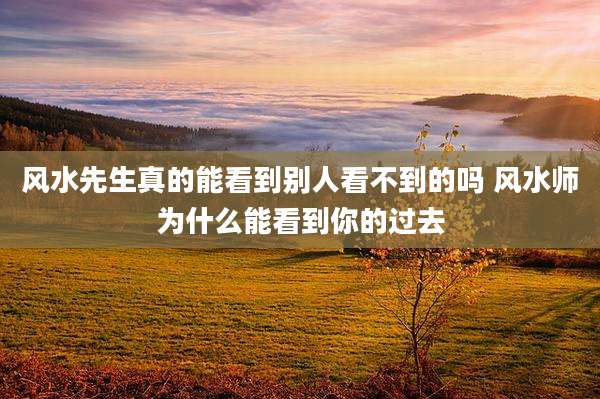 风水先生真的能看到别人看不到的吗 风水师为什么能看到你的过去