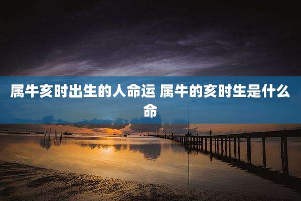 属牛亥时出生的人命运 属牛的亥时生是什么命