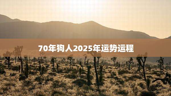 70年狗人2025年运势运程