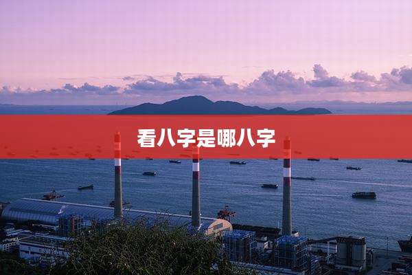 看八字是哪八字