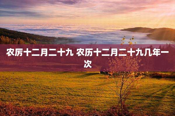 农厉十二月二十九 农历十二月二十九几年一次