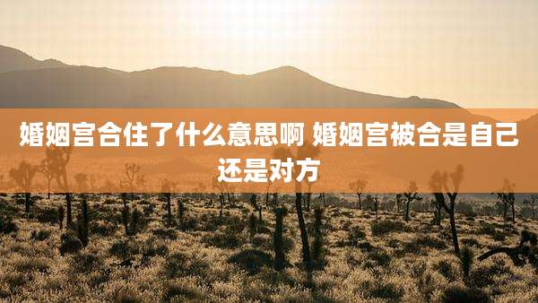 婚姻宫合住了什么意思啊 婚姻宫被合是自己还是对方