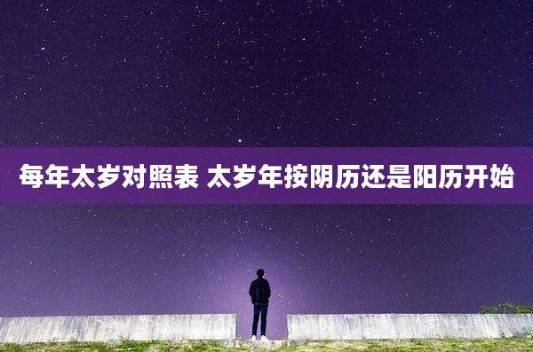 每年太岁对照表 太岁年按阴历还是阳历开始
