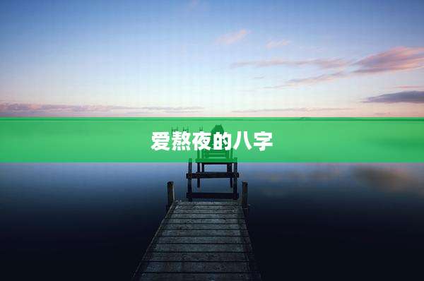 爱熬夜的八字