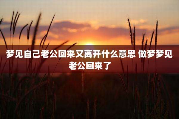 梦见自己老公回来又离开什么意思 做梦梦见老公回来了