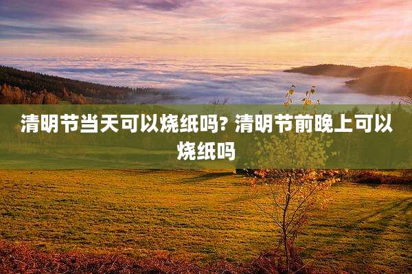 清明节当天可以烧纸吗? 清明节前晚上可以烧纸吗