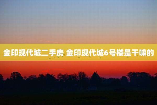 金印现代城二手房 金印现代城6号楼是干嘛的