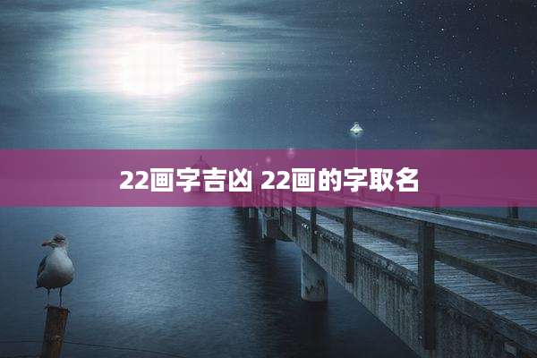 22画字吉凶 22画的字取名