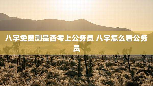 八字免费测是否考上公务员 八字怎么看公务员