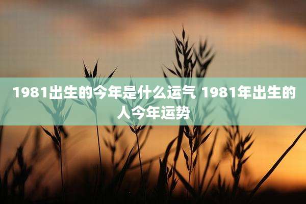 1981出生的今年是什么运气 1981年出生的人今年运势