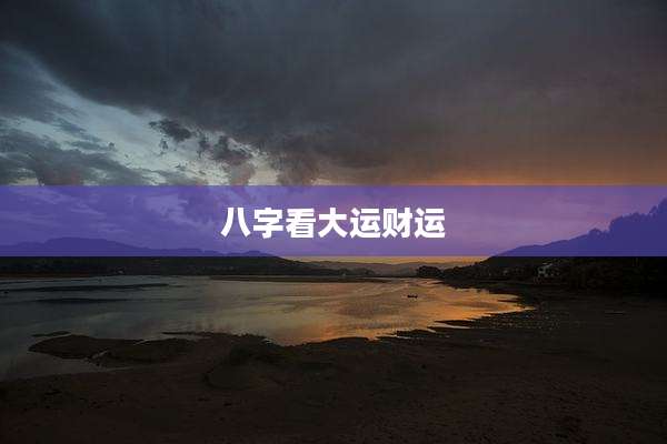 八字看大运财运
