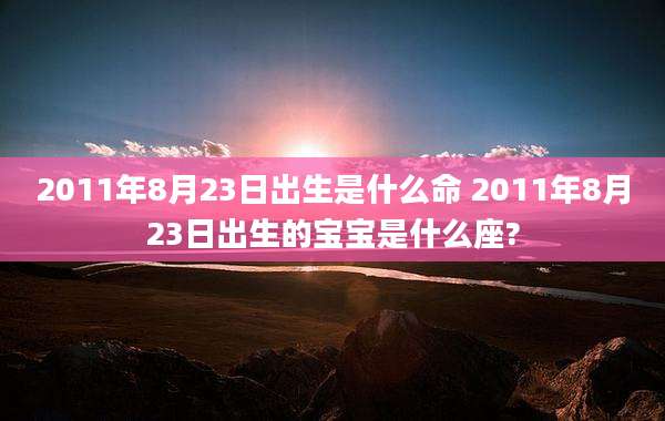 2011年8月23日出生是什么命 2011年8月23日出生的宝宝是什么座?