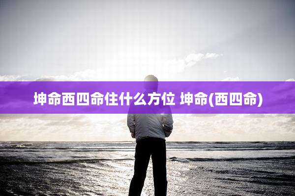 坤命西四命住什么方位 坤命(西四命)