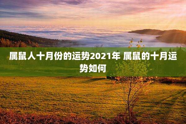 属鼠人十月份的运势2021年 属鼠的十月运势如何
