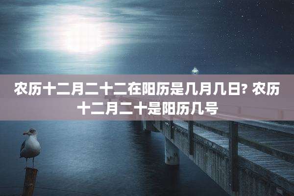 农历十二月二十二在阳历是几月几日? 农历十二月二十是阳历几号