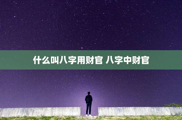 什么叫八字用财官 八字中财官
