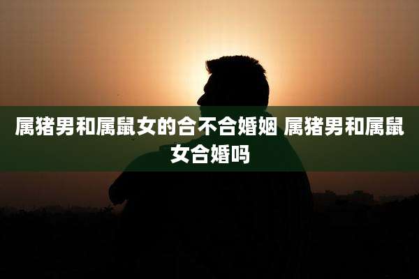属猪男和属鼠女的合不合婚姻 属猪男和属鼠女合婚吗