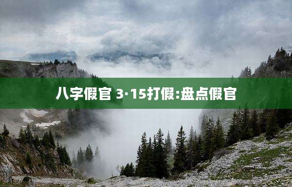 八字假官 3·15打假:盘点假官