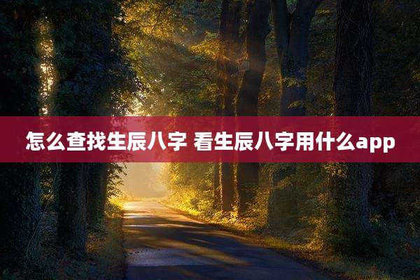 怎么查找生辰八字 看生辰八字用什么app