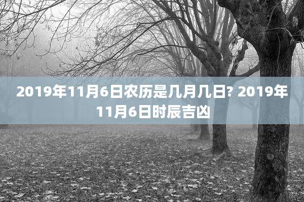 2019年11月6日农历是几月几日? 2019年11月6日时辰吉凶