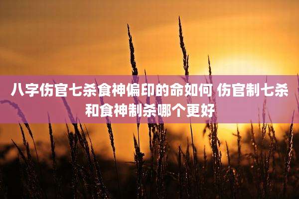 八字伤官七杀食神偏印的命如何 伤官制七杀和食神制杀哪个更好
