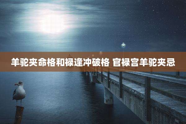 羊驼夹命格和禄逢冲破格 官禄宫羊驼夹忌