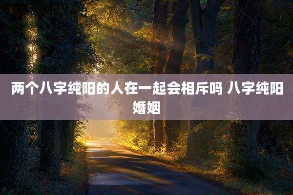 两个八字纯阳的人在一起会相斥吗 八字纯阳婚姻