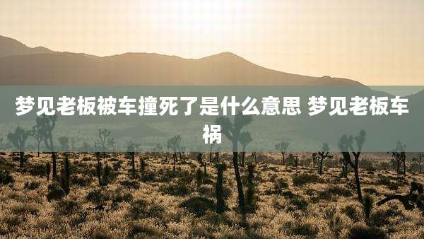 梦见老板被车撞死了是什么意思 梦见老板车祸