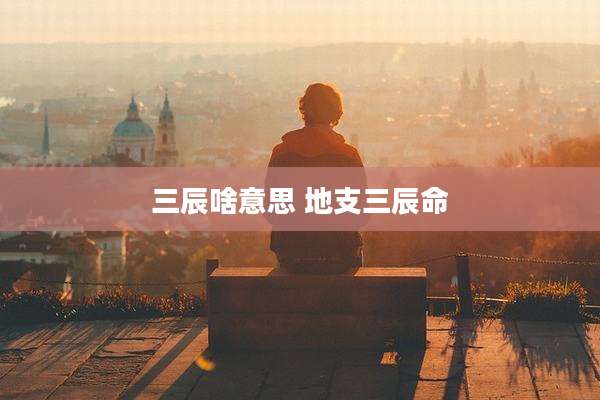 三辰啥意思 地支三辰命