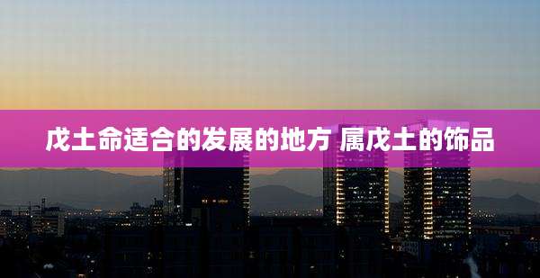 戊土命适合的发展的地方 属戊土的饰品
