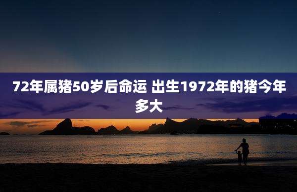 72年属猪50岁后命运 出生1972年的猪今年多大