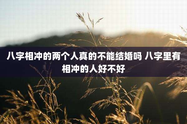 八字相冲的两个人真的不能结婚吗 八字里有相冲的人好不好
