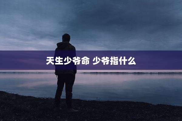 天生少爷命 少爷指什么