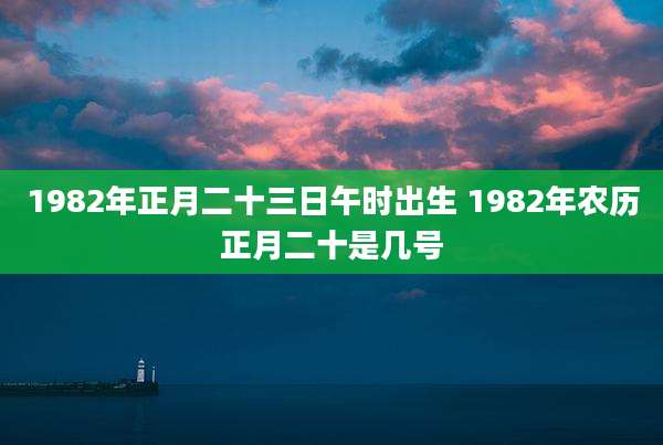 1982年正月二十三日午时出生 1982年农历正月二十是几号