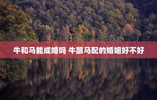 牛和马能成婚吗 牛跟马配的婚姻好不好