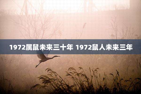 1972属鼠未来三十年 1972鼠人未来三年