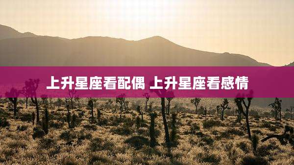 上升星座看配偶 上升星座看感情