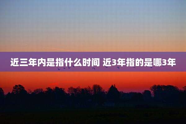 近三年内是指什么时间 近3年指的是哪3年