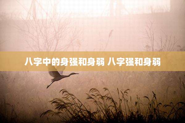 八字中的身强和身弱 八字强和身弱
