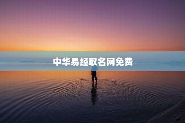 中华易经取名网免费