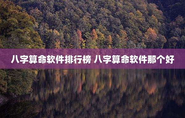 八字算命软件排行榜 八字算命软件那个好