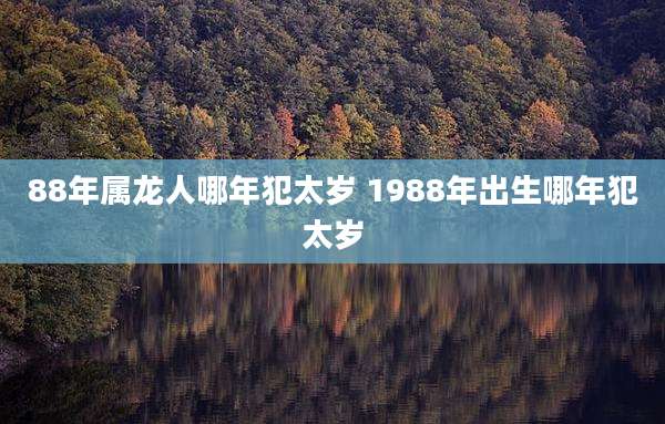 88年属龙人哪年犯太岁 1988年出生哪年犯太岁