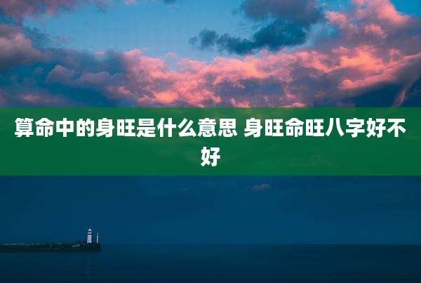 算命中的身旺是什么意思 身旺命旺八字好不好
